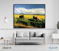 Tranh Sơn Dầu Đồng Quê Trẻ Mục Đồng Chăn Trâu – ODQ0170