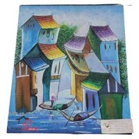 Tranh sơn dầu "Góc phố" Maison Chance Handmade 40x50 cm