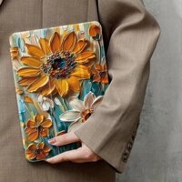 Tranh Sơn Dầu Họa Tiết Hoa Vỏ Bảo Vệ Cho Air 5 4 10th Gen 10.9 Pro 11 2018 2020 Ốp Lưng iPad Air 6 11inch 2024 M2 Vỏ Bảo Vệ