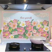 Tranh Sơn Dầu Họa Tiết Hoa Giấy Dán Tường Nhà Bếp Chống Dầu Bếp Giấy Dán Tường Hộ Gia Đình Chịu Nhiệt Độ Cao Chống Thấm Nước Phạm Vi Hood S