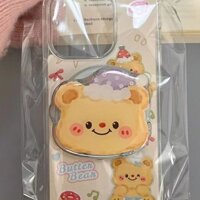 Tranh sơn dầu Hoạt Hình Gấu có giá đỡ hút từ Tương thích với Samsung s24/s23/s22/s21plus Ốp điện thoại fold4 mềm 5D