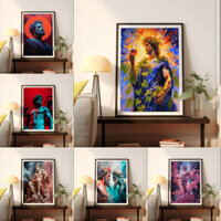 Tranh sơn dầu kỹ thuật số DIY / tranh trang trí nhà cửa làm quà tặng năm mới cho gia đình / quà tặng trẻ em / 30 × 40cm / Tôn giáo: Chúa Giêsu, Đức Mẹ Maria, Công giáo