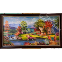 Tranh sơn dầu ngôi nhà hạnh phúc 90cm x 1m60cm