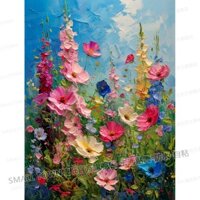Tranh Sơn Dầu Phong Cách Dopamine Hoa Mùa Hè Poster Dán Tường ins Phong Cách Influencer Dán Tường Cửa Dán Gesang Hoa Trang Trí Tranh / eeew