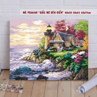 Tranh sơn dàu số hóa mã PC0010H size 40x50cm loại khung dày đầy đủ phụ kiện, sơn bóng