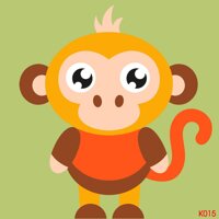 Tranh sơn dầu tự tô màu số hoá cho trẻ em Cho Bé &gt;5 tuổi - K015- Con khỉ,30x30 cm