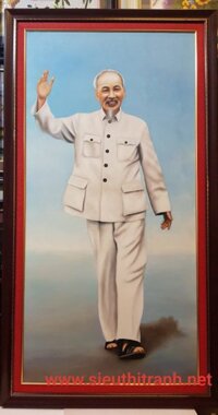 Tranh sơn dầu vẽ tay-Bác Hồ kính yêu-S168