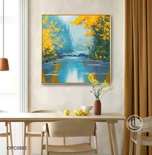 Tranh sơn dầu vẽ tay Rừng Thu