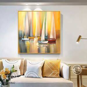 Tranh sơn dầu vẽ tay Thuyền buồm