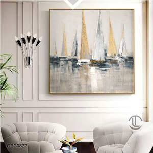 Tranh sơn dầu vẽ tay Thuyền buồm