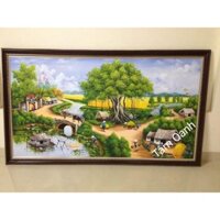 Tranh sơn đồng quê : KT 90cm x 1m60cm