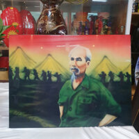 Tranh sơn mài Bác Hồ size 30x40 cm