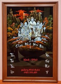 Tranh sơn mài block lịch Phúc lộc Thọ -SM052