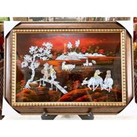 Tranh sơn mài ĐỒNG QUÊ KHẢM CỪ đẹp Thanh Bình Lê, nhiều size cho bạn lựa chọn