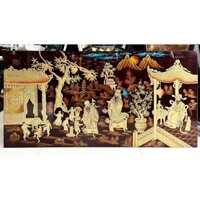 Tranh sơn mài Gia đình Phúc Lộc Thọ đắp nổi 80x160 cm trang trí nhà cửa, quà tặng tân gia, chúc thọ