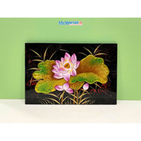 Tranh sơn mài hoa sen đắp nổi TSM23/1