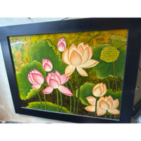 Tranh sơn mài hoa sen kích thước 70 x 90