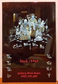 Tranh sơn mài khảm ốc đốc lịch Phúc lộc Thọ  Tam Đa Nghênh Phúc - Không khung