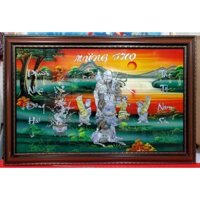 TRANH SƠN MÀI KHẢM ỐC - TRAI CHÚC THỌ ÔNG- THỌ BÀ -SONG THỌ