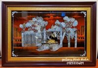 Tranh sơn mài khảm ốc -Xe tăng húc đổ cổng Dinh Độc Lập -SM322