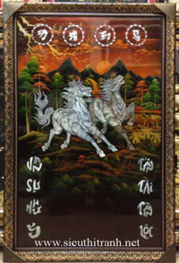 Tranh sơn mài khảm trai -Đốc lịch song mã – SM192A