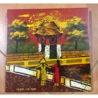 Tranh sơn mài Khuê văn các, Chùa một cột, Phố cổ ( 15cm, 20cm, 25cm, 30cm)