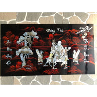 Tranh sơn mài mừng thọ Ông cẩn size 55x100 cm treo tường, trang trí nhà cửa, văn phòng, quà tặng