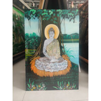 Tranh sơn mài Phật Thích Ca cẩn ốc 40x60 cm