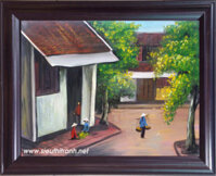 Tranh sơn mài- Phố cổ Hà Nội -sm171