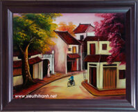 Tranh sơn mài- Phố cổ Ha Noi-sm167