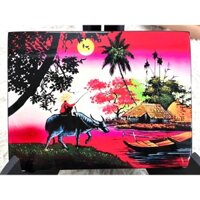 Tranh sơn mài Thanh Bình Lê- ĐỒNG QUÊ Việt Nam hàng xuất khẩu nhiều mẫu size 15x20 cm