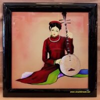 Tranh sơn mài-thiếu nữ cổ điển-sm047