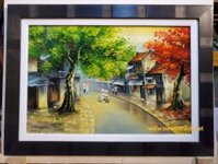 Tranh sơn mài vẽ – Phố cổ Hà Nội – sm162