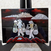 Tranh sơn Thanh Bình Lê- ĐỒNG QUÊ khảm cừ size 15x20 cm treo tường, trang trí nhà cửa,...