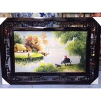 Tranh sứ cảnh quê 76x52cm