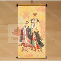 Tranh Tam Mao Chân Quân nẹp 40x75cm treo tường bằng vải cao cấp dày dặn
