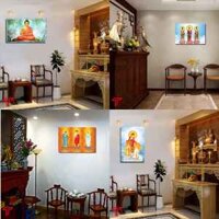 Tranh Tam Thánh, Phật Adida, Đại Thế Chí Bồ Tát, Quan Âm, tranh phật giáo treo tường nhiều mẩu, tranh thờ phật giáo