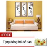 Tranh Tâm Trí Nhẫn Dyvina 3T3080-2 + Tặng 1 đồng hồ tranh để bàn