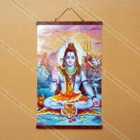 Tranh Thần Shiva nẹp gỗ 40x60cm treo tường bằng vải cao cấp dày dặn.