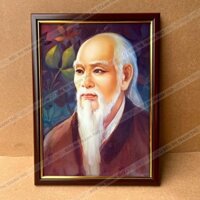 Tranh Thần Y Hải Thượng Lãn Ông Lê Hữu Trác treo tường 34x46cm bằng vải khung composite bền đẹp