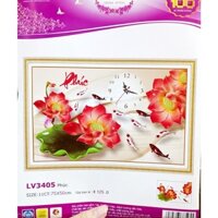 Tranh thêu 3D đồng hồ chữ Phúc Lv3405(75*50)