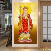 Tranh thêu 3D phật địa tạng KT:50x80cm, tranh chưa thêu và chưa khung