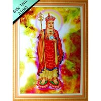 Tranh thêu BỒ TÁT ĐỊA TẠNG VƯƠNG - 63x86cm - A1063 - BÔNG HOA SEN TÍCH TRƯỢNG NGỌC MINH CHÂU - tranh thêu chữ thập chưa