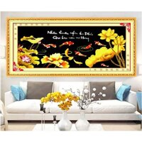 Tranh thêu cá chép MN0091 khổ tranh 200x90cm