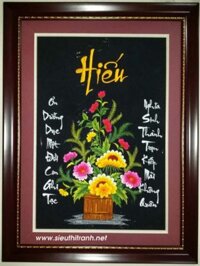 Tranh thêu chữ Hiếu-f65