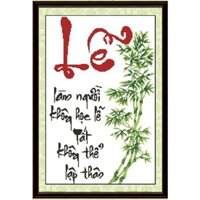 Tranh thêu Chữ Lễ (Cành trúc) TP053