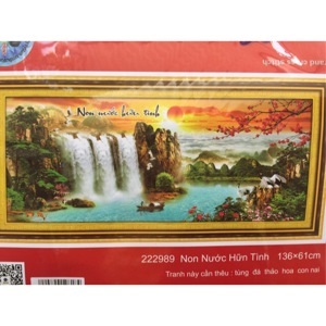 Tranh thêu chữ thập 222989 - Non nước hữu tình