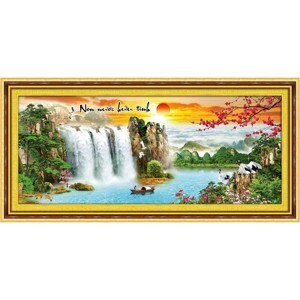 Tranh thêu chữ thập 222989 - Non nước hữu tình