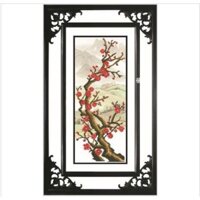 Tranh Thêu Chữ Thập 3D 4 Bức Bộ Tứ Quý Đào , Lan , Cúc , Trúc 4 Bức 1379 , 1380 , 1381 , 1382 (KHÁCH TỰ THÊU) KT:22X46CM