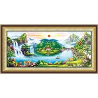 Tranh Thêu Chữ Thập 3D Bát Phương Tụ Tài A1133 (KHÁCH TỰ THÊU) KT:135X65CM